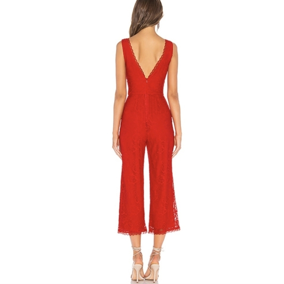 Lovers + Friends NWT Red Kenneth Lace Jumpsuit - Picture 3 of 16